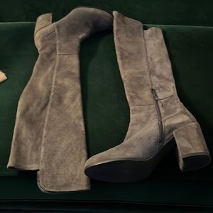 Grey Stuart Weitzman Gillian Suede Knee-high Boots